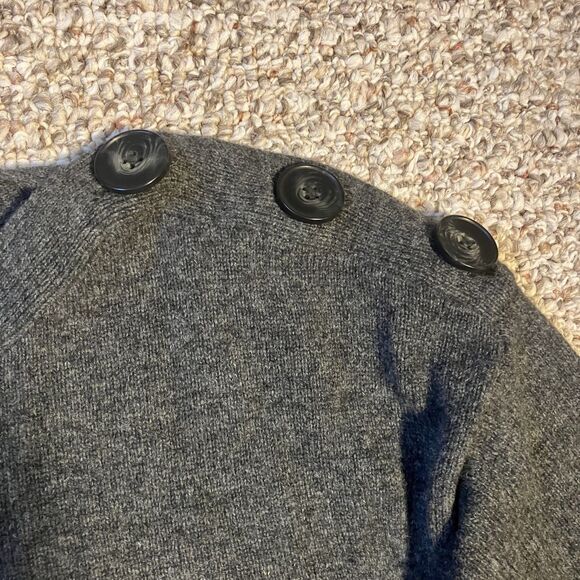 Madewell Womens Long Sleeve Sweater Dress Size S Gray Wool Button Quiet Luxury - Picture 2 of 8